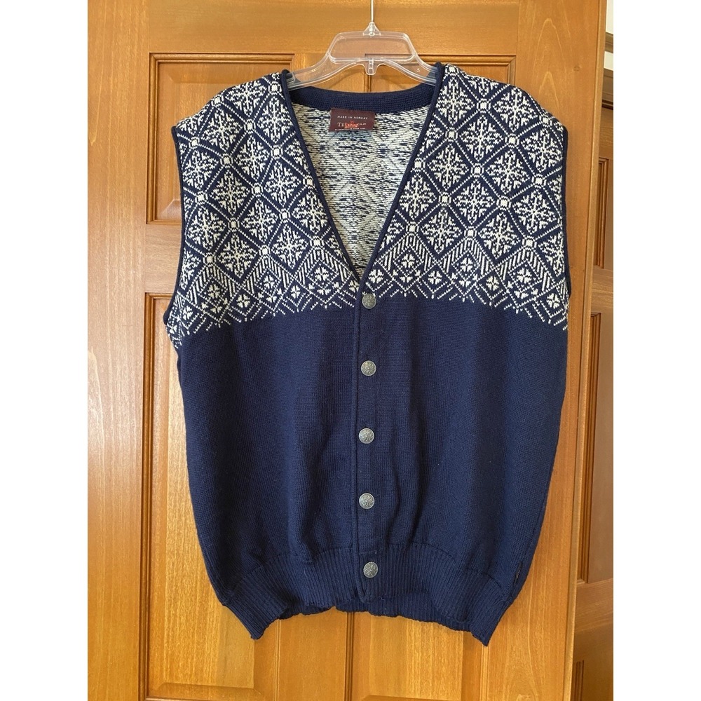 Skjaeveland Norwegian Telemark Style Pure New Wool Knit Sweater Vest Men's XL